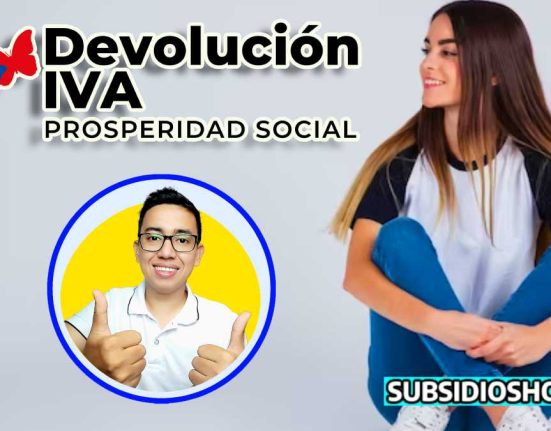 mujer joven sentada observando el logo de la devolucion del iva, abajo el logo de wintor ABC y despues al lado derecho de la imagen el logo de subsidioshoy.com