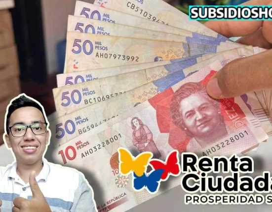 imagen del lider social Wintor ABC, de fondo una mano con varios billetes con un valos de $50 mil y de $10 mil pesos colombianos, a la derecha de la imagen el logo de subsidioshoy.com y el de renta ciudadana