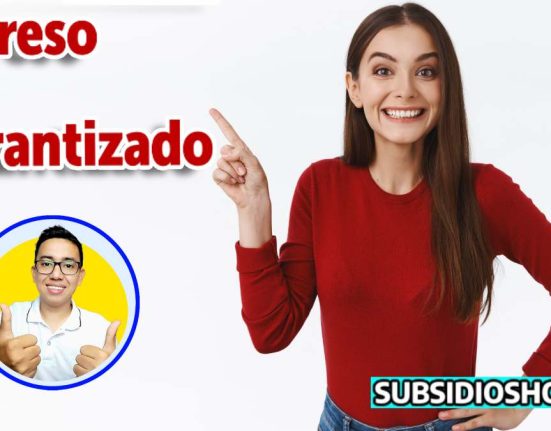 Mujer joven señalando al logo del IMG, abajo el logo del lider social wintor ABC, a la derecha inferior el logo de subsidioshoy.com