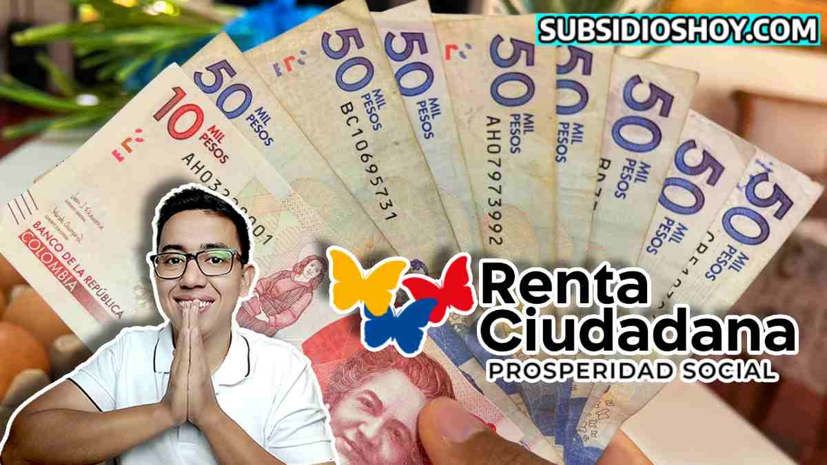 Wintor ABC informa: Revisa el Último Listado de Renta Ciudadana: ¡No te Pierdas Tu Pago! 1 imgane de fondo de billetes colombianos denominacion $50 mil y $10 mil pesos, imagen del lider social wintor ABC, y dos logos el de subsidioshoy.com, y renta ciudadana