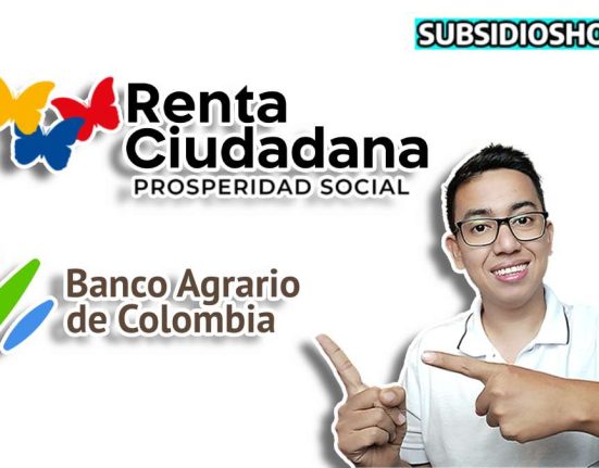 imagen del lider social Wintor ABC, señalando a los logos de renta ciudadana y banco agrario, en la esquina superior derecha el logo de subsidioshoy.com