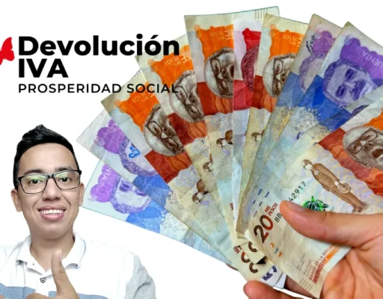 contiene dinero colombiano, logo del IVA y cara de Wintor abc