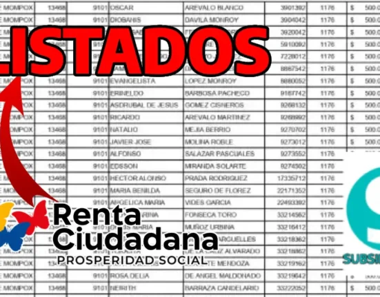 Contiene logo de subsidios hoy, de la RC y letra