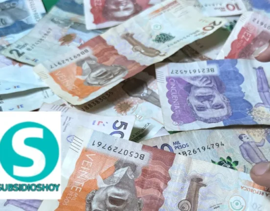 contiene dinero colombiano y logo de subsidios hoy