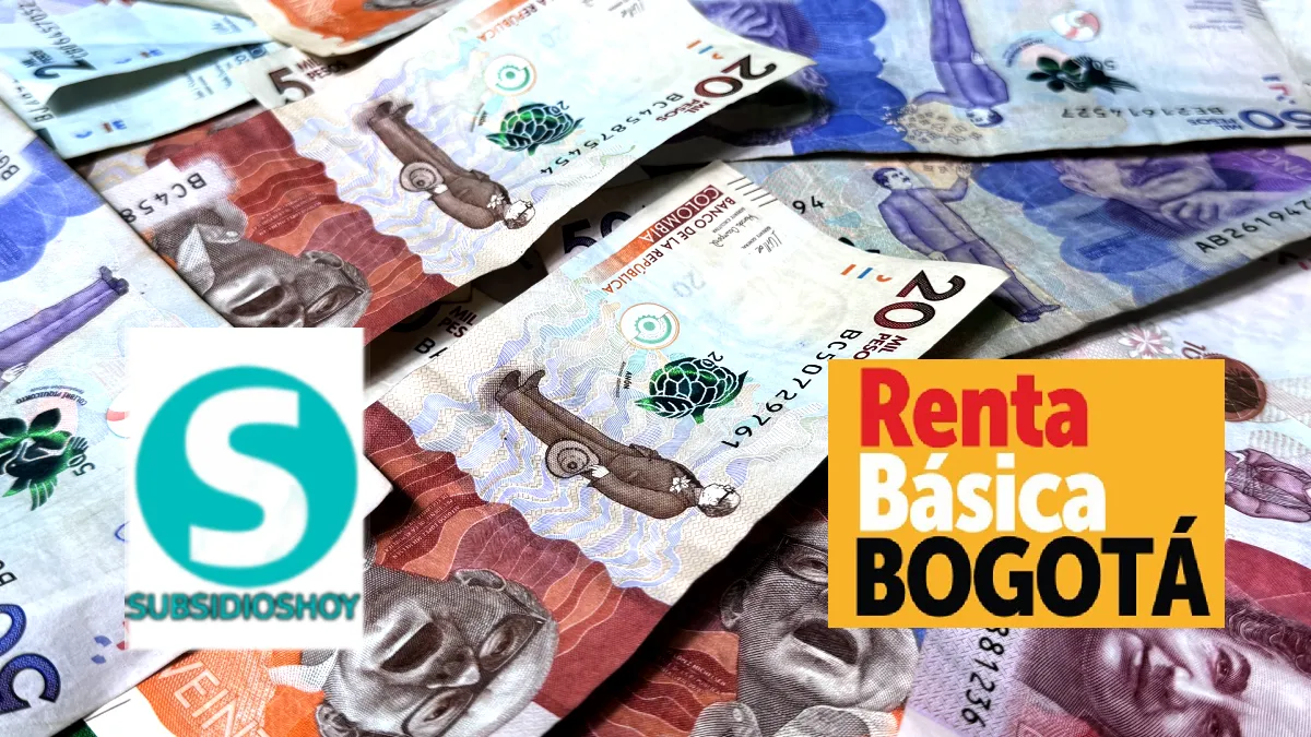 Fecha de Pagos del Ingreso Mínimo Garantizado para Septiembre 2024 1 contiene dinero colombiano, logo de subsidios hoy y reta básica Bogotá